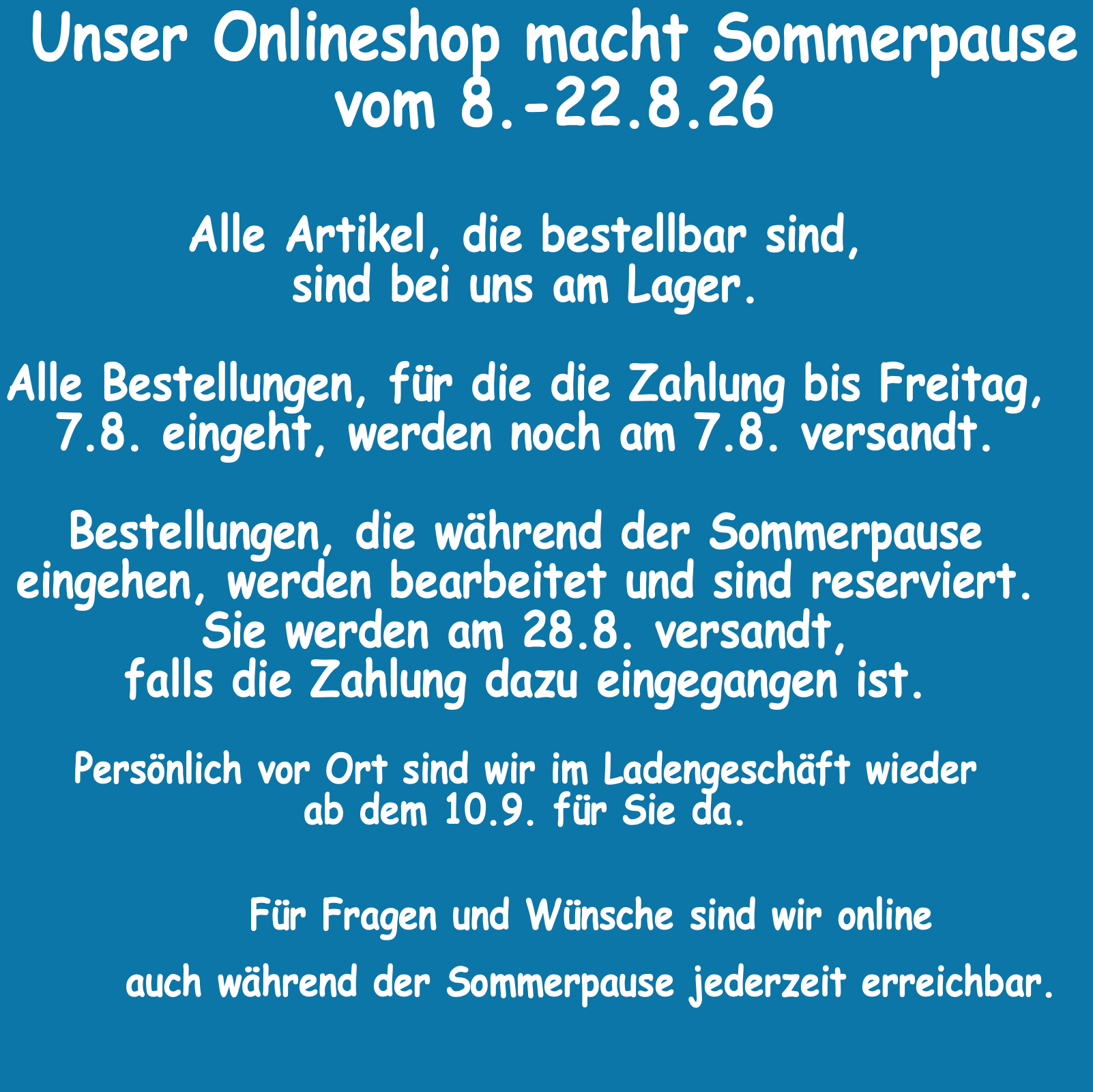 Sommerpause 2026