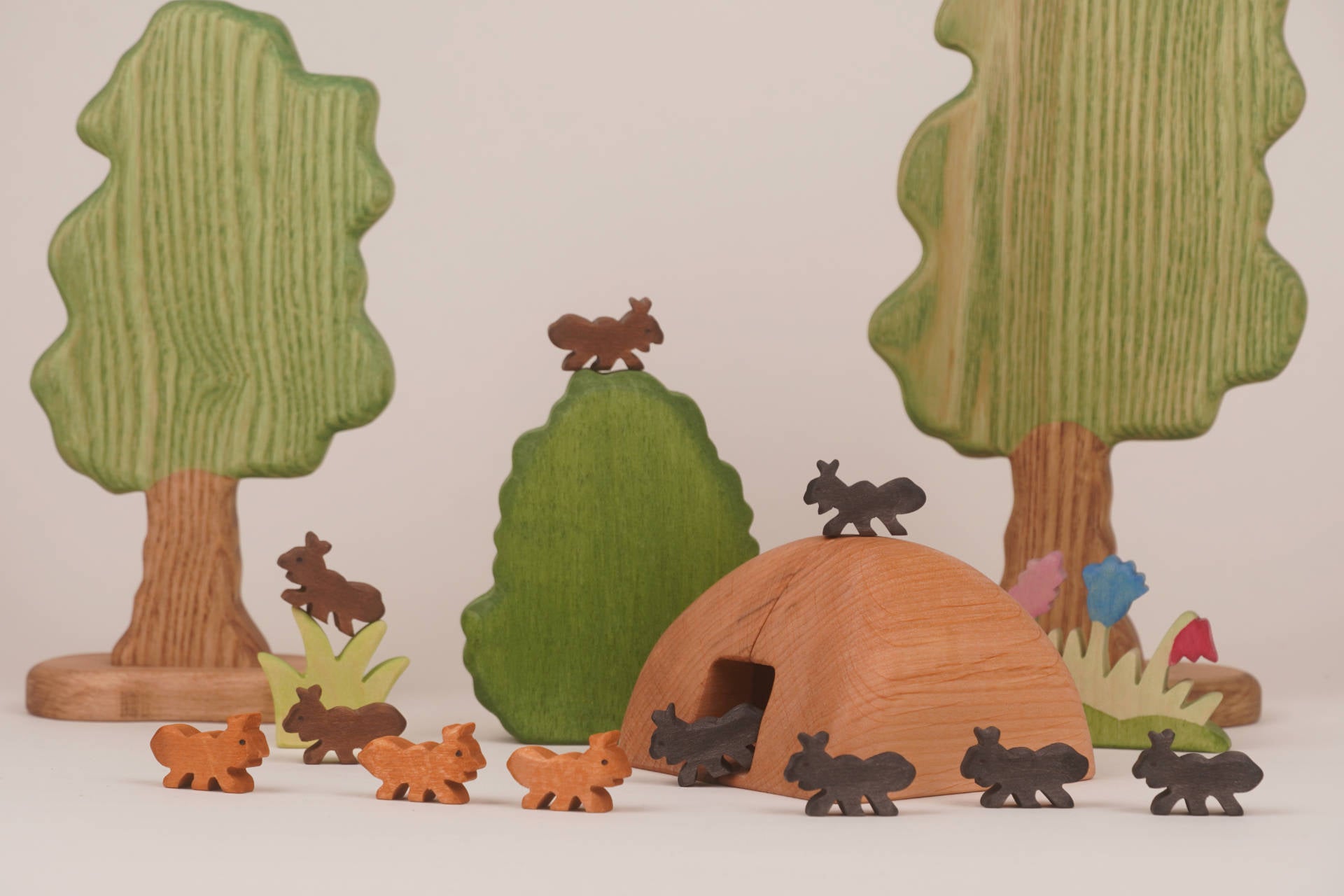 Set: Ameisenhügel geölt mit 4 Ameisen