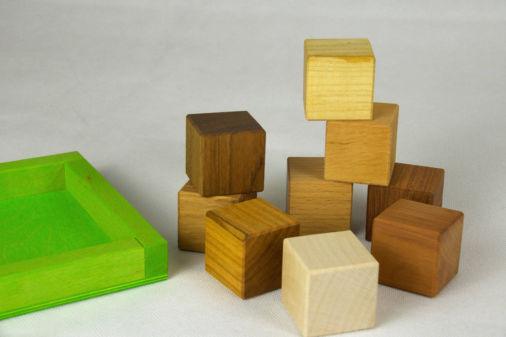 Baukasten 9 Würfel natur