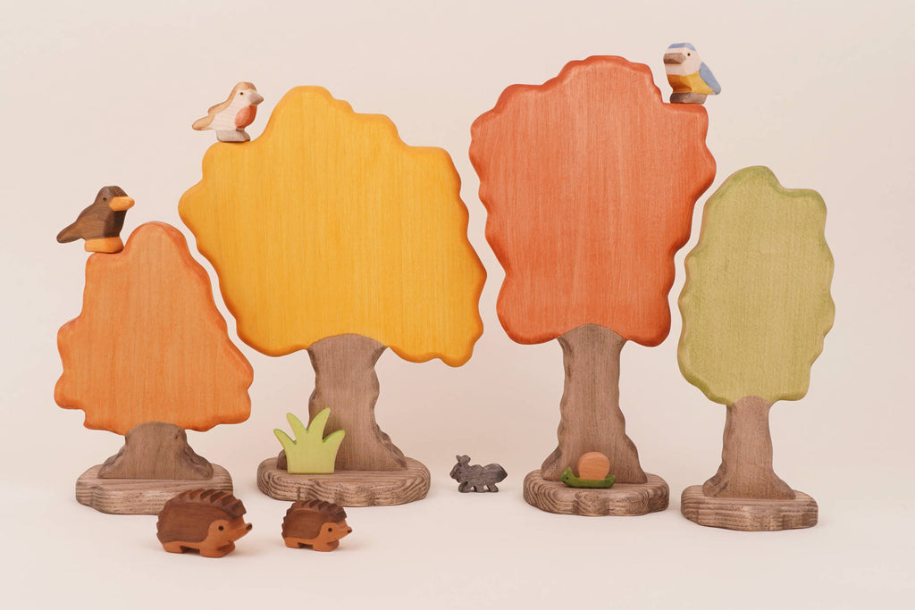 Herbstwald Baumgruppe Set 4-teilig