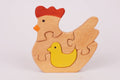 Puzzletier Huhn mit Küken
