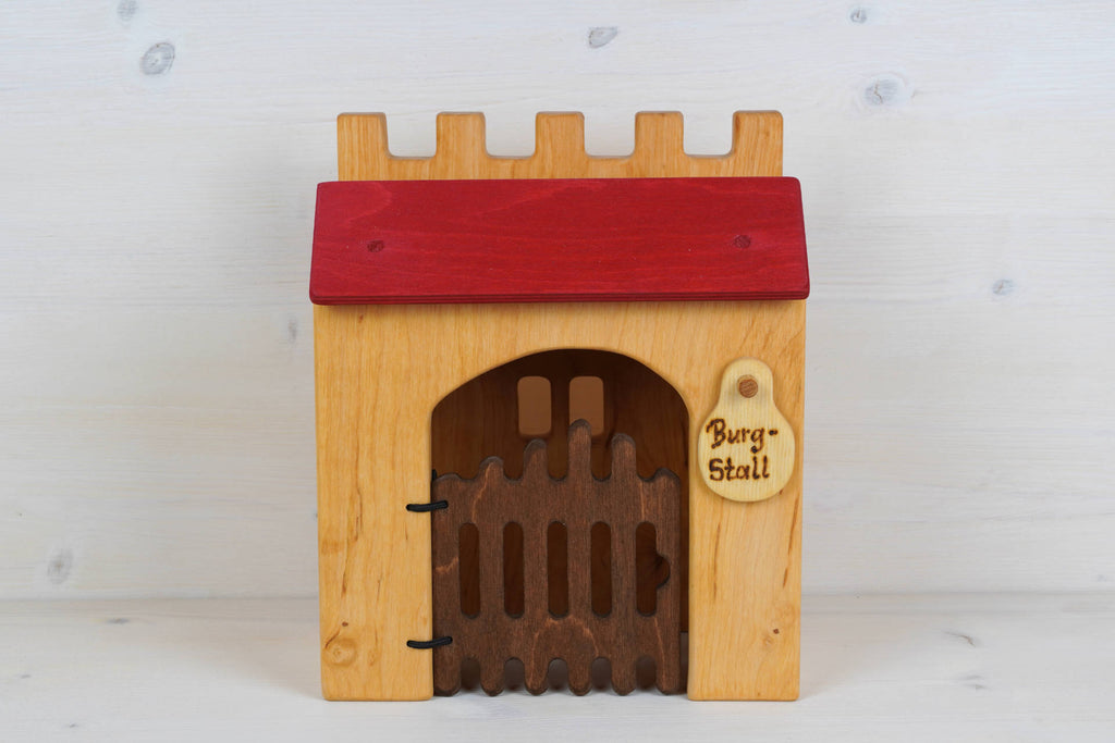 Mauer mit Stall 24 cm hoch, 20x13,5 cm