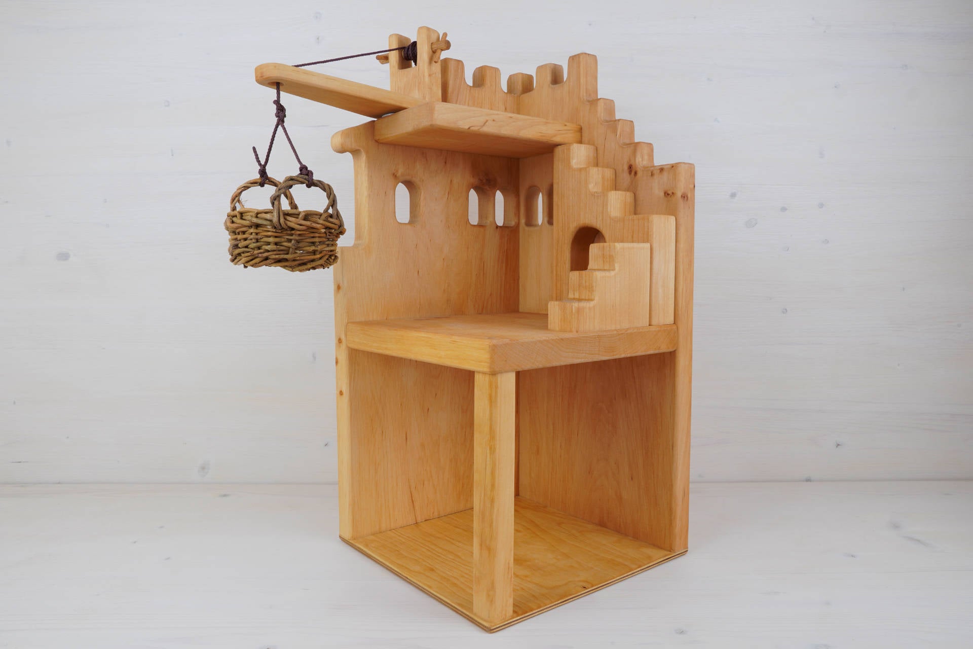 Turm-Eckbau mit Kran 20x20 cm, Höhe 40 cm