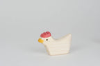 Huhn weiß sitzend