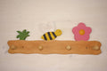 Garderobe Biene Gras und Blume 4 Haken
