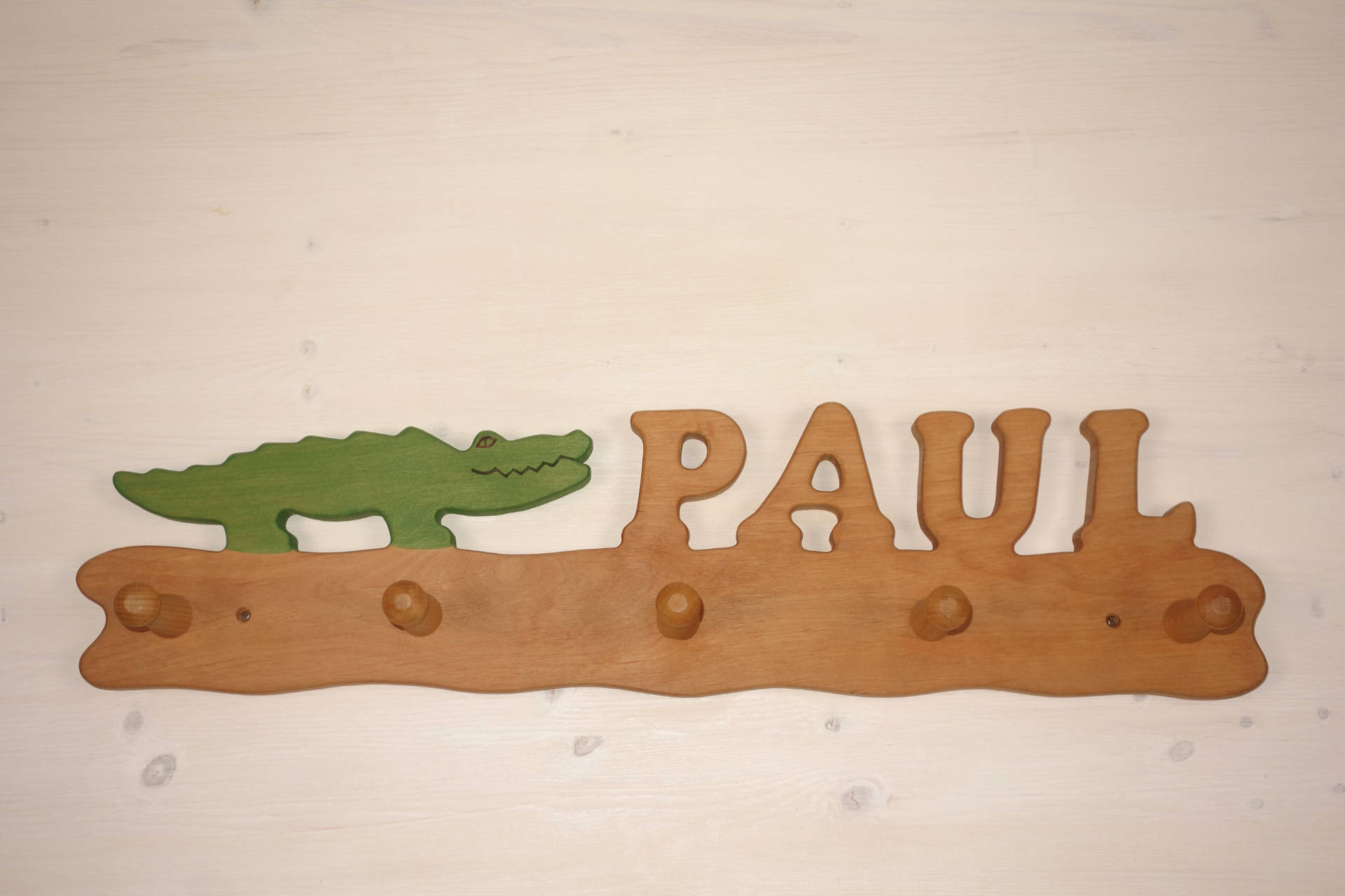 Garderobe Paul mit Krokodil 5 Haken