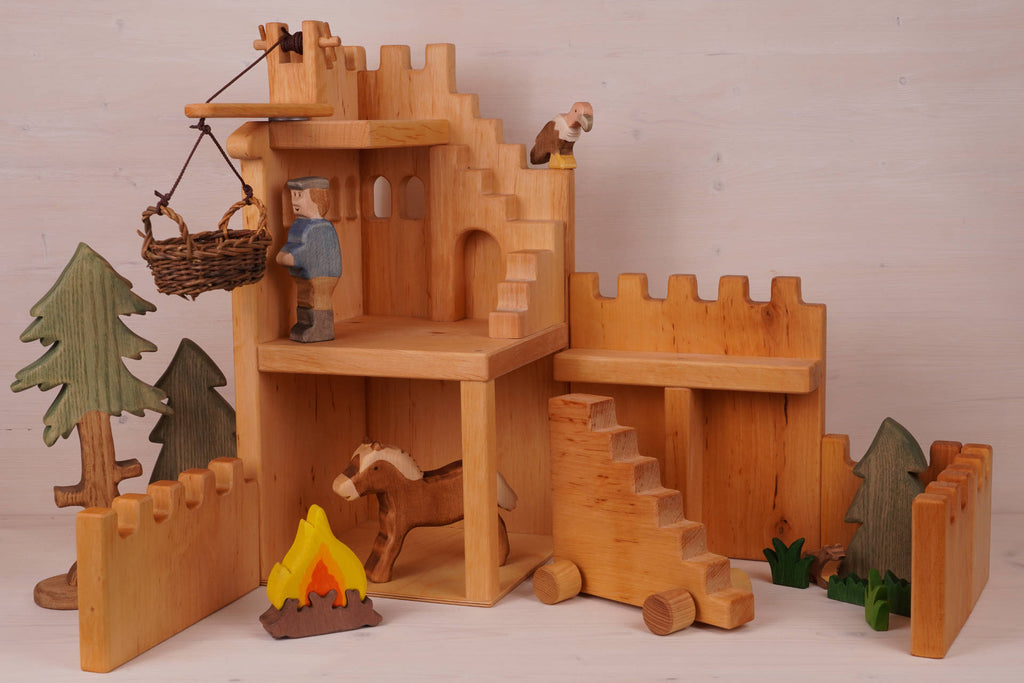 Turm-Eckbau mit Kran 20x20 cm, Höhe 40 cm