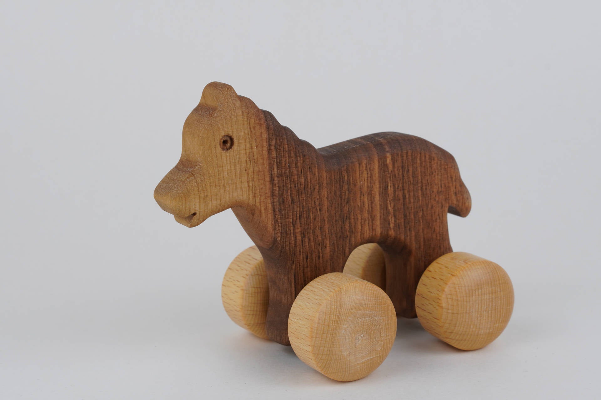 Rolltier Pferd in Walnuss
