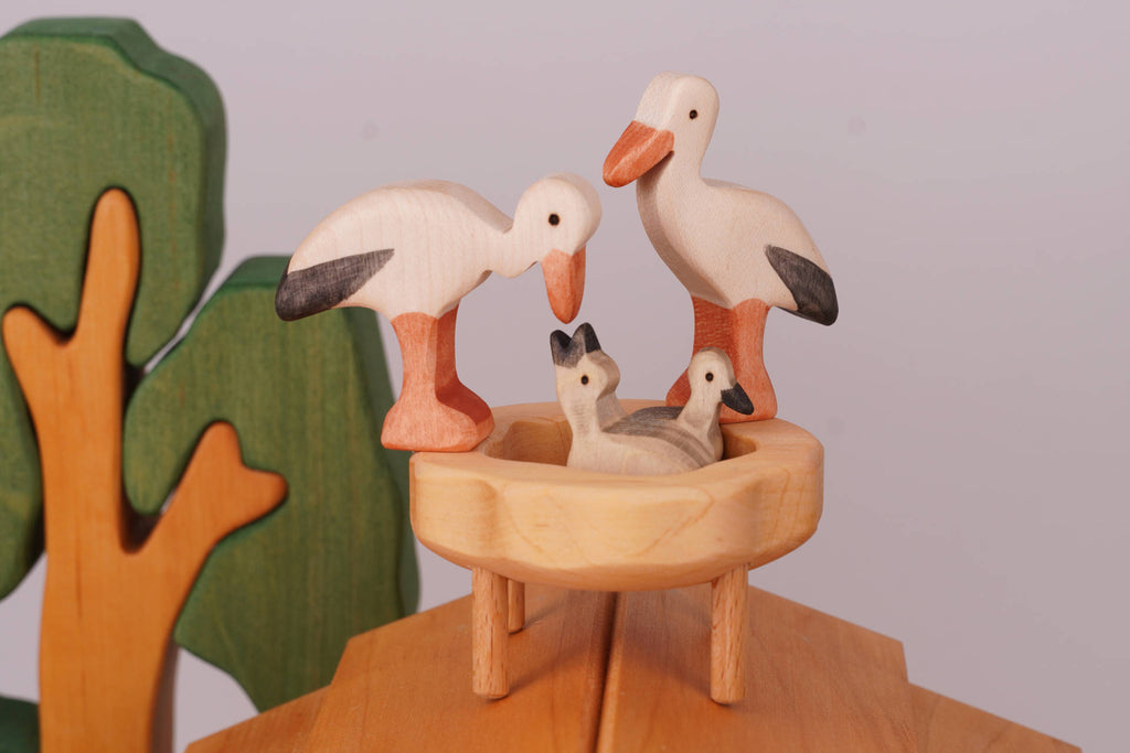 Storch groß gebückt