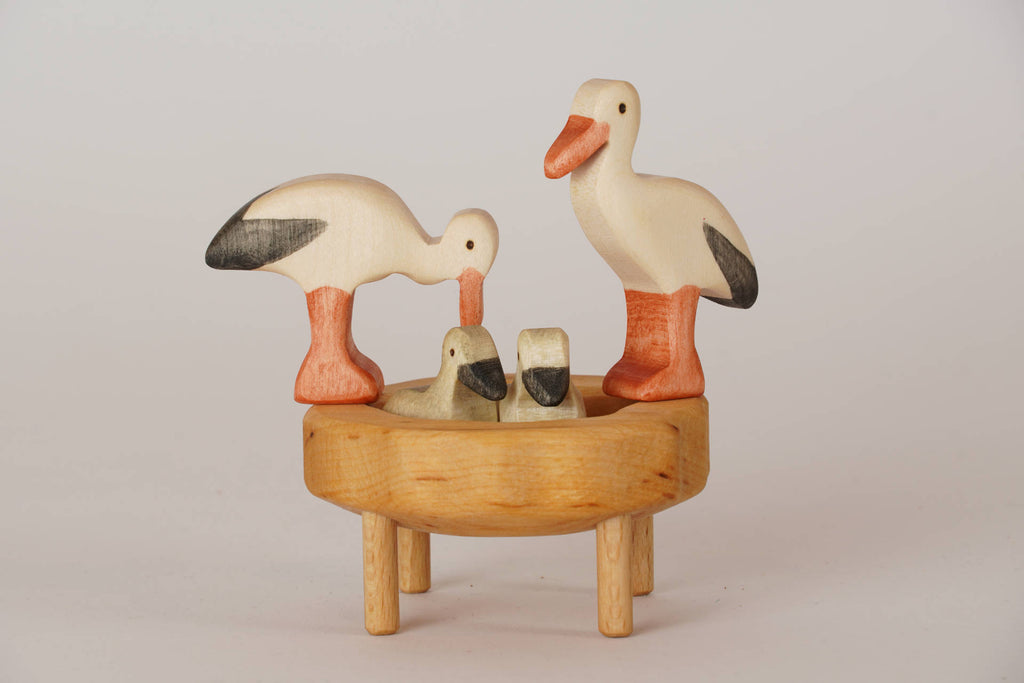 Storch Küken schreiend