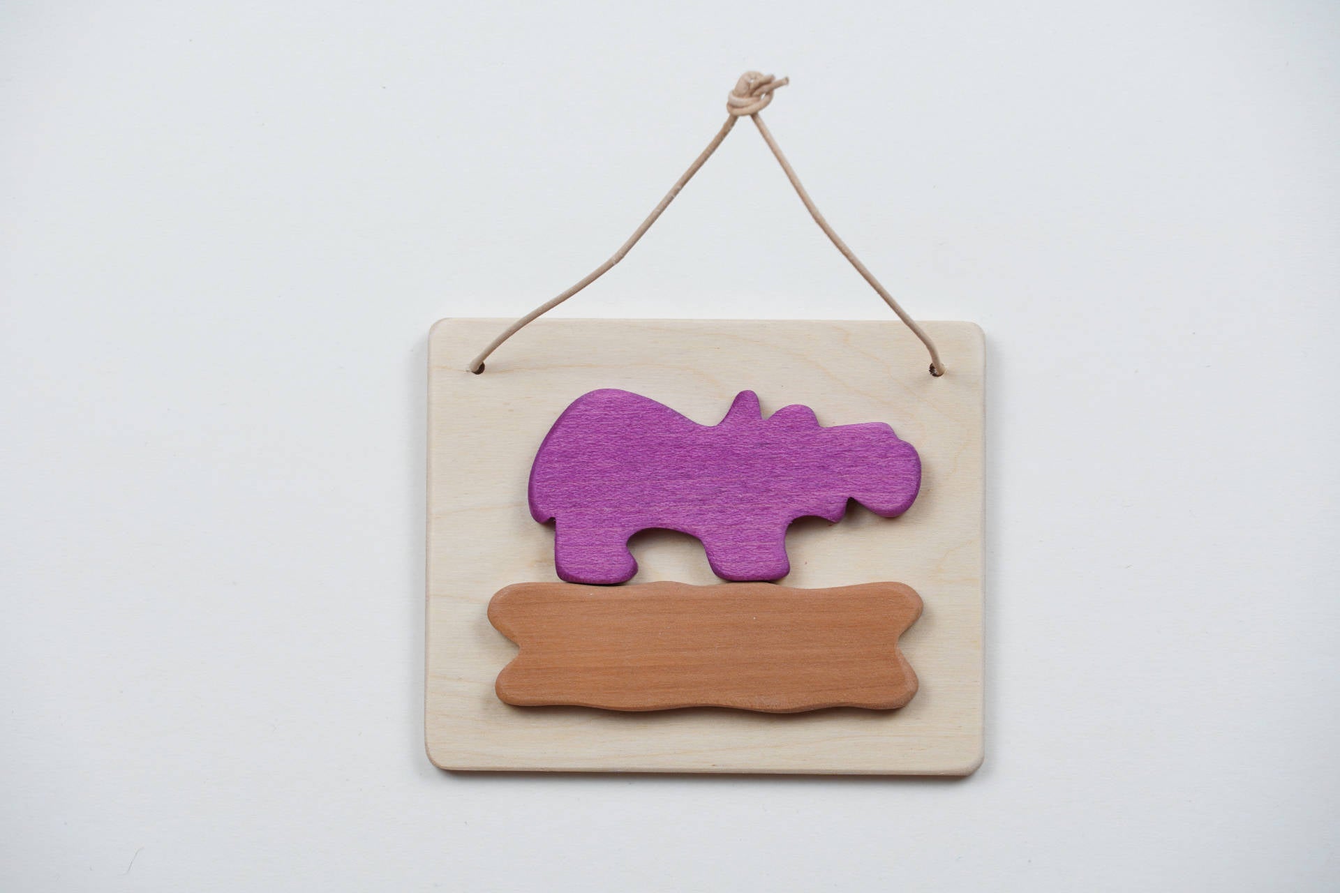 Türschild Nilpferd lila