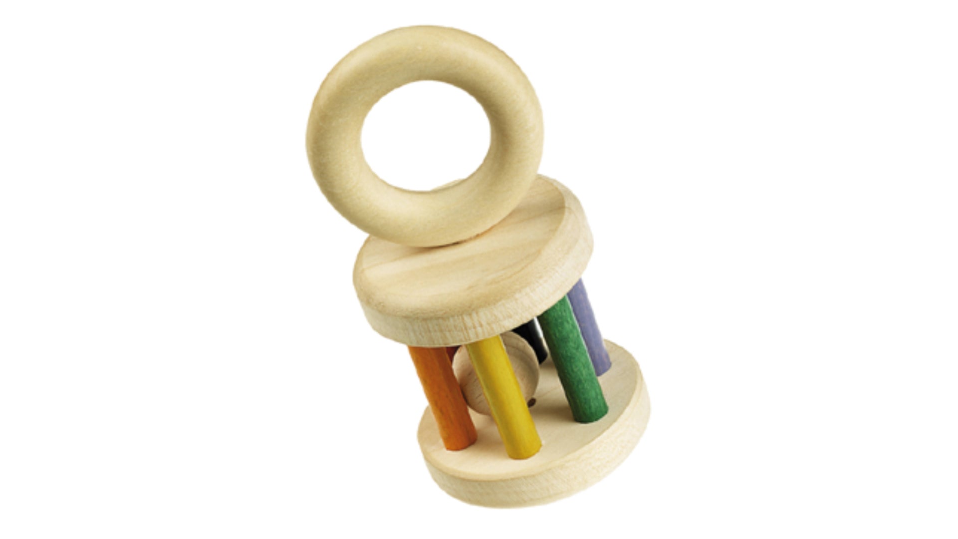 Rassel mit Holzkugel und Ring