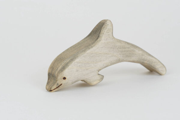 Holzfigur Delphin springend