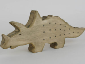 Holzfigur Dino Triceratops gross