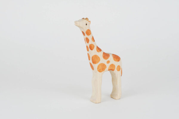 Holzfigur Giraffe klein Kopf oben