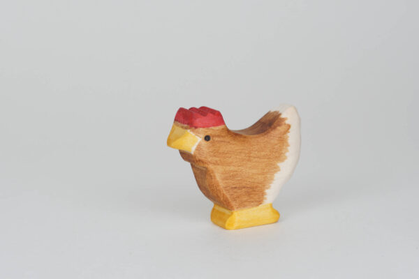 Holzfigur Huhn braun