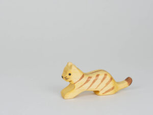 Holzfigur Katze tiger braun
