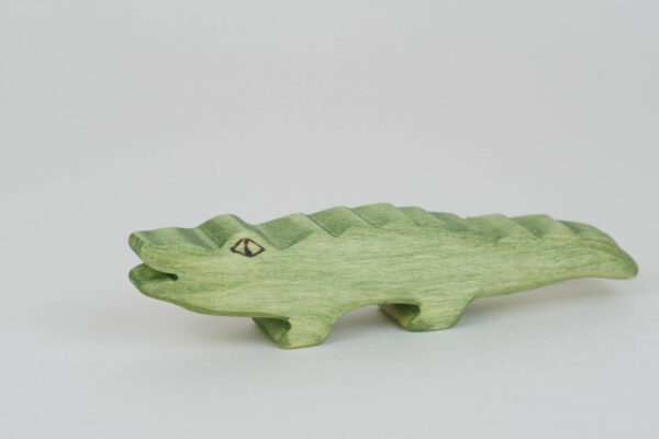 Holzfigur Krokodil klein