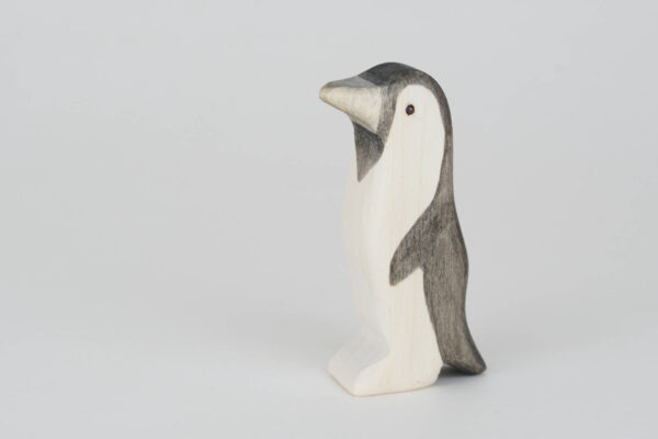Holzfigur Pinguin gross Kopf oben