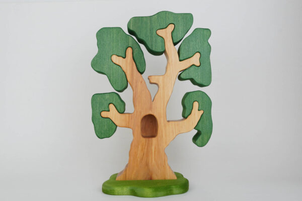Holzfigur Puzzlebaum Eulenloch ohne Deko