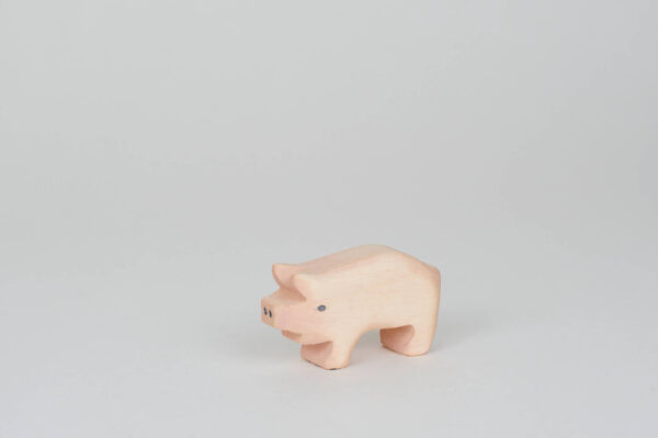 Holzfigur Schwein klein