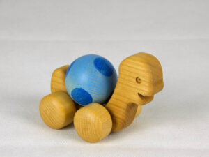 Kugel Schildkroete Holz blau
