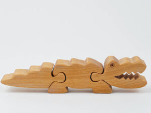 Massivholz Puzzle Krokodil Erle