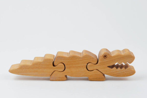 Massivholz Puzzle Krokodil Erle