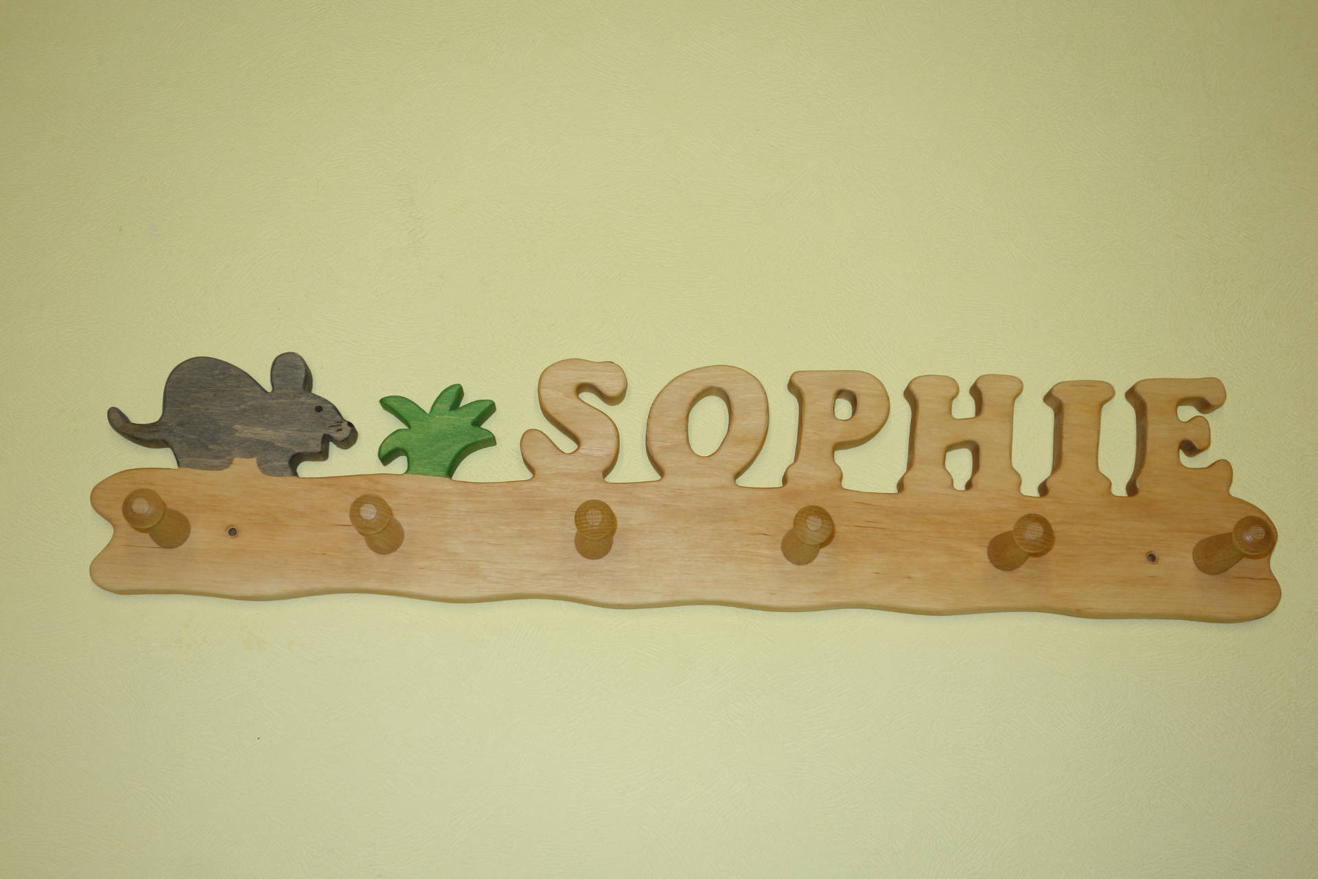 Garderobe Maus mit Name Sophie