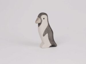 Holzfigur Pinguin gross Kopf unten