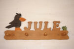 Kindergarderobe mit Name Jule mit Rabe und Gras 50