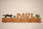 Kindergarderobe mit Name Paul und Panter mit Gras 60