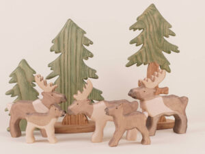 Rentier Herde im Wald